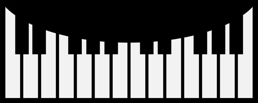 the notes, piano keyboard, piano keys, music, reports and octave, vector
