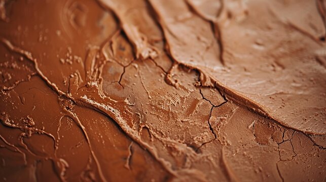 Wet terracotta clay with fingerprint press marks close up