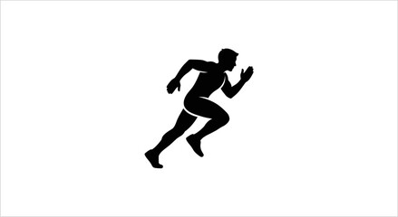 Fototapeta premium Silhouette of a runner in motion.