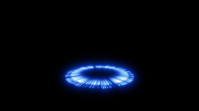 Futuristic Blue Teleport Portal Ring with Alpha Channel