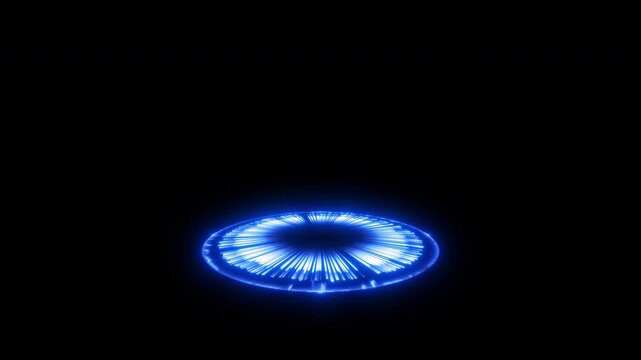 Futuristic Blue Teleport Portal Ring with Alpha Channel