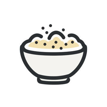 Bowl of Hot Ugali Porridge Icon