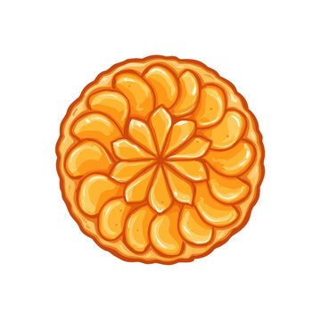 Delicious Tarte Tatin with Orange Slices Isolated