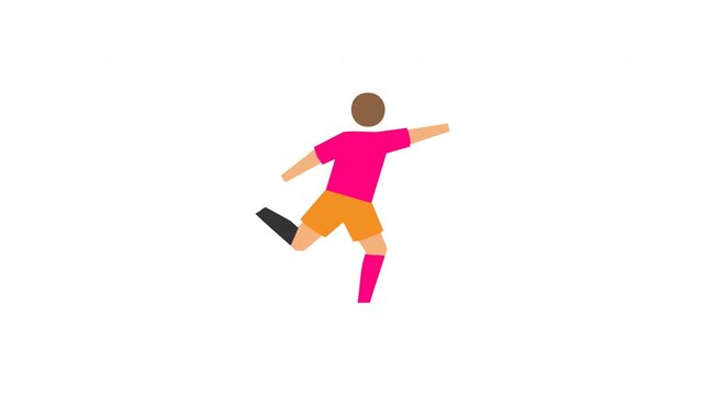 Minimalist soccer player jumping above a soccer ball 4k