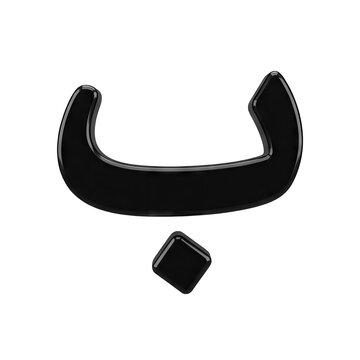 Black 3D Arabic Letter Baa
