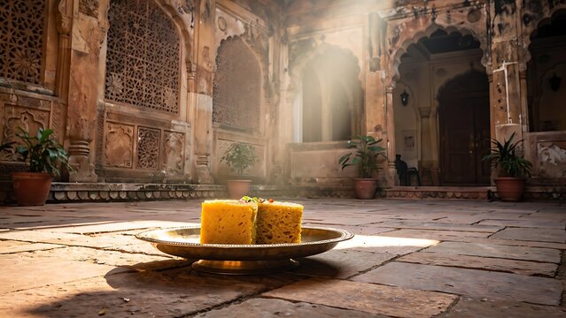 Yellow rubber duck in historic stone cathedral interior.