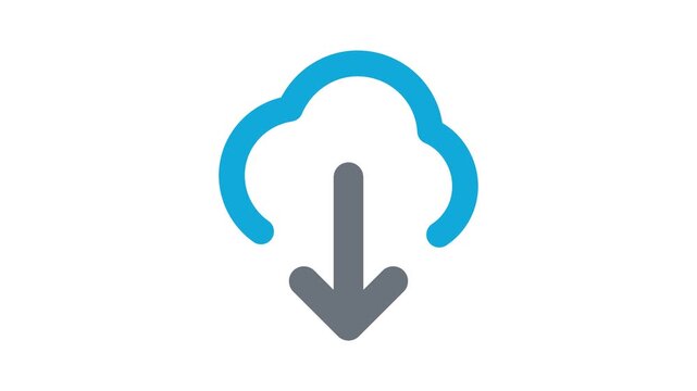 Cloud icon with downward arrow symbolizes data download process