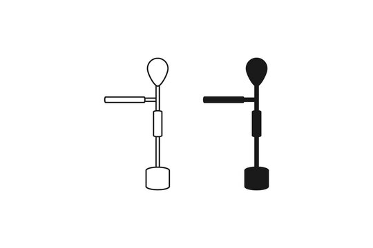 boxing reflex punching bag with spinning bar stand icon for defense and reaction practice 