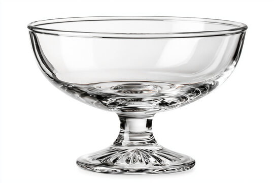 Empty Dessert Glass Isolated on White Background