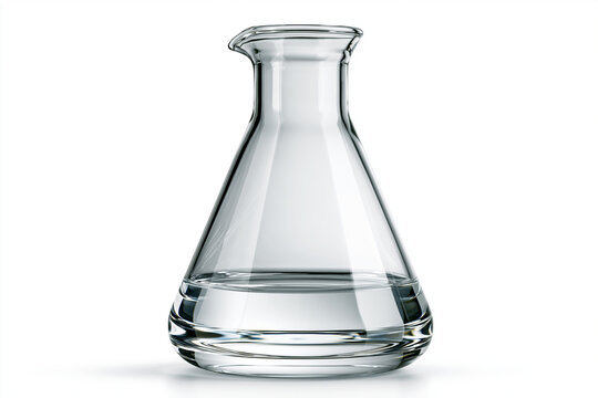 Empty Glass Beaker Isolated on White Background