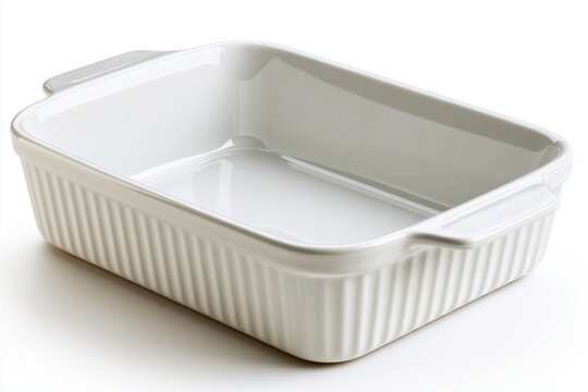 Empty Baking Dish Isolated on White Background