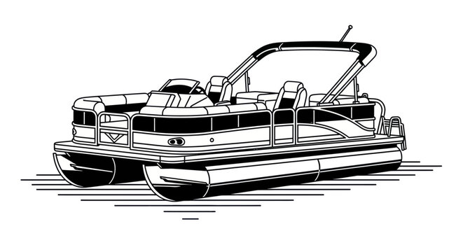 Modern pontoon boat for lake recreation and leisure