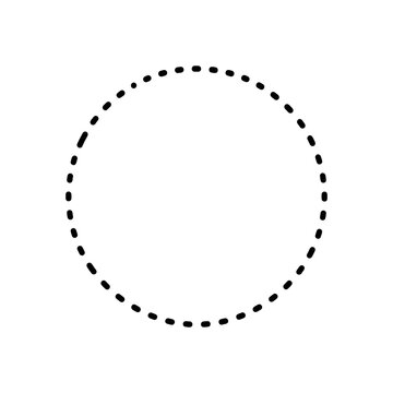 A simple black dashed circle on a clean white background