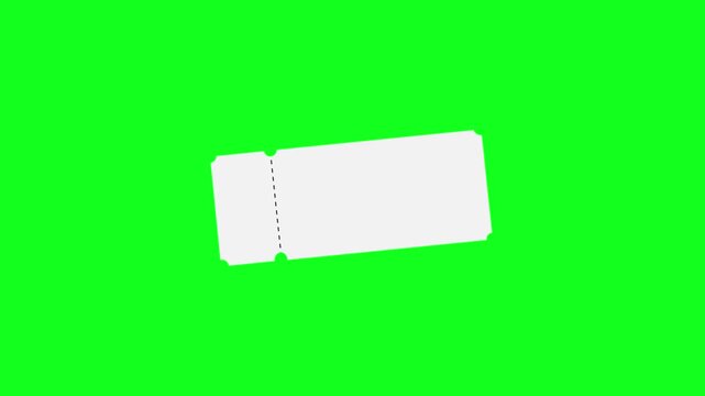 Animated coupon icon with a dotted line, splitting the line in half, representing a discount or special offer. Minimalist flat design with a green background. Perfect for promotions and sales. 4K reso