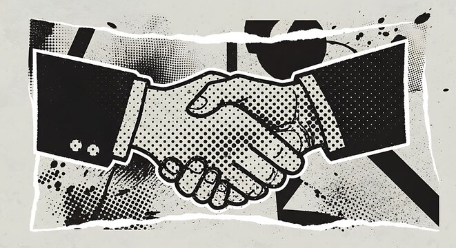 Black and White Handshake Business Agreement.