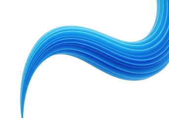 Fototapeta premium Dynamic flowing abstract blue curve graphic element isolated against a clean white background. Conceptual design representing speed, motion, and freshness, isolated, concept, fluid