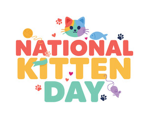 NATIONAL KITTEN DAY vector illustration isolated on white background © tanvir