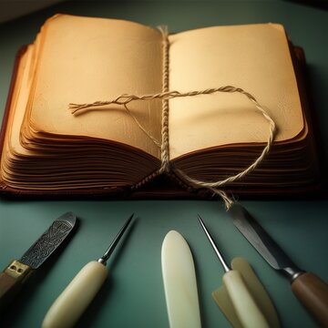 Leather journal restoration with thread and bookbinding tools [1x1]