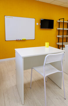 Modern classroom interior in a children&rsquo;s educational center, ready for learning and development.