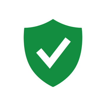 A green shield icon with a white check mark symbol inside it