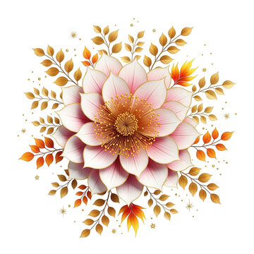 Orange and white floral illustration design