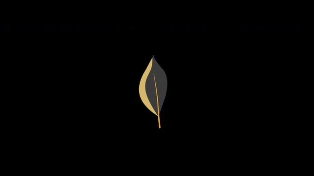 Luxury Gold Floral transparent rotating leaf motion element Animation