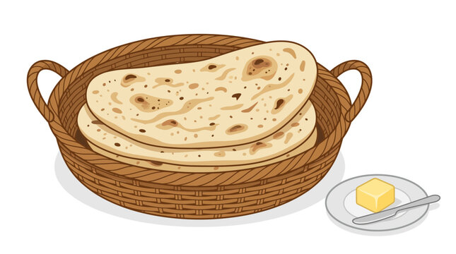 Naan Bread, Indian Flatbread, Freshly Baked, with Butter
