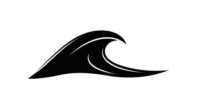 Black wave graphic design element.