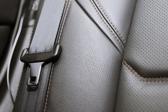 seat safety belt in car for safety before driving on the road. concept transport travel.	