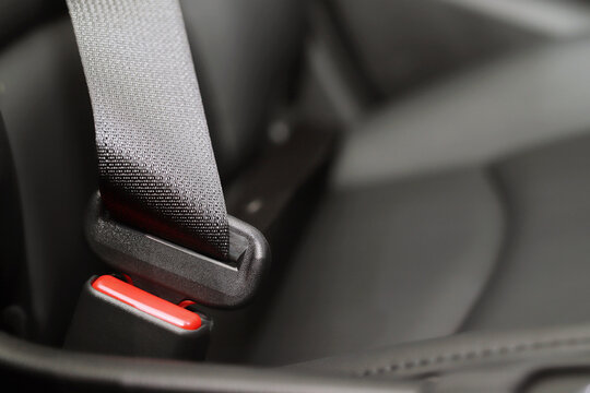 seat safety belt in car for safety before driving on the road. concept transport travel.	