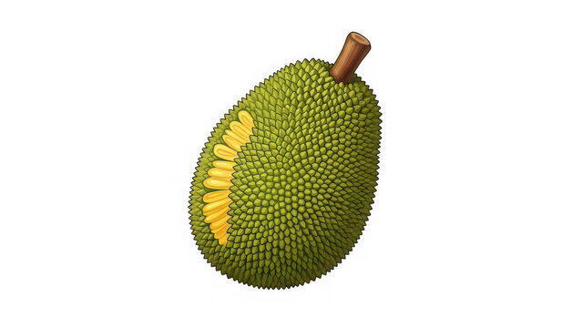 Fresh green soursop fruit with stem