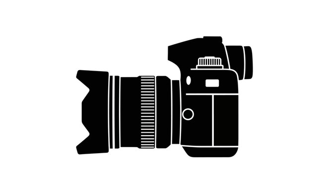 Black and white DSLR camera.