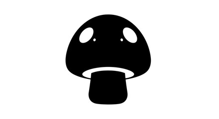 Black mushroom silhouette on white background. © maftukhin