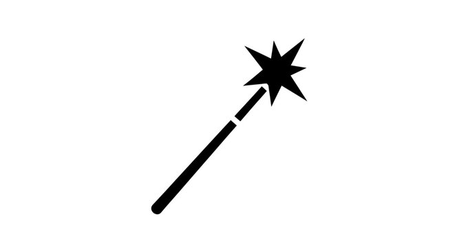Black magic wand with star tip.