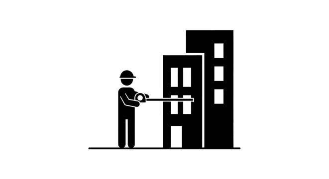 Man holding a sledgehammer standing outside.