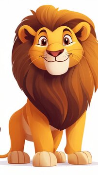 selective focus adorable baby lion character isolated on white