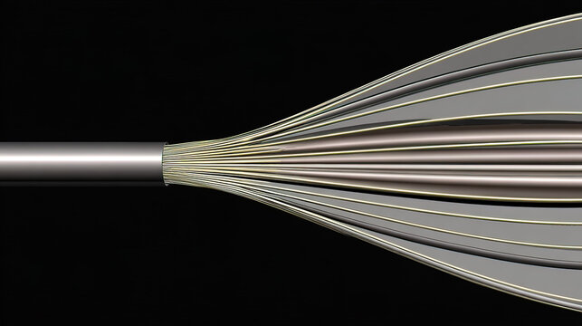 Thin metal sheets lifted by celestial golden photonic winds in space.
