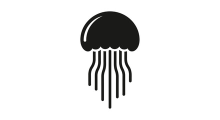 Black silhouette of a jellyfish. © sulton