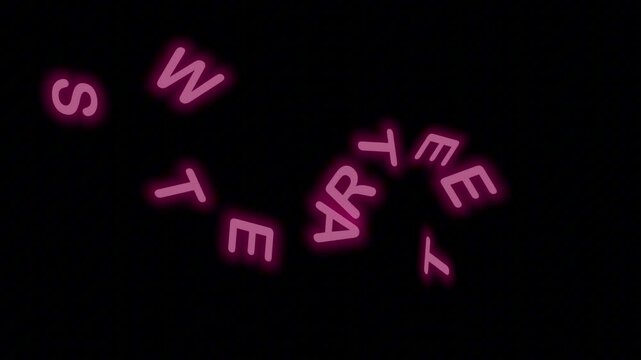 Vaporwave Pink Neon Sign 'SWEET TREAT' with Continuous Loop on Transparent Alpha, Great for Ice Cream Parlors and Dessert Vlogs