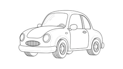 Obraz premium 2D AutoCAD Vector illustration of a car drawing