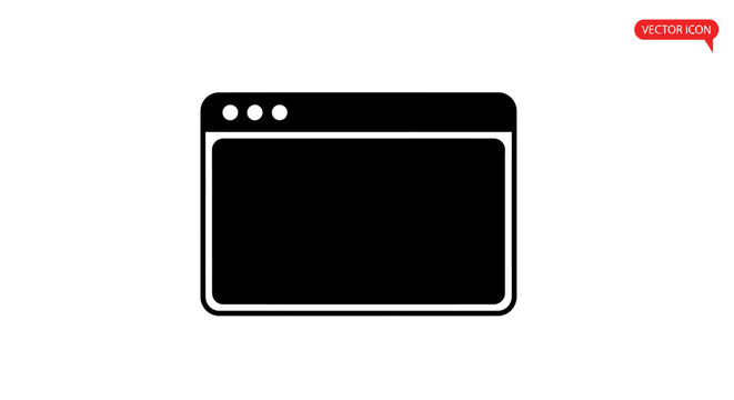 Simple black browser window icon.