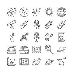 Astronomy and Space Exploration Icons. © ismatul