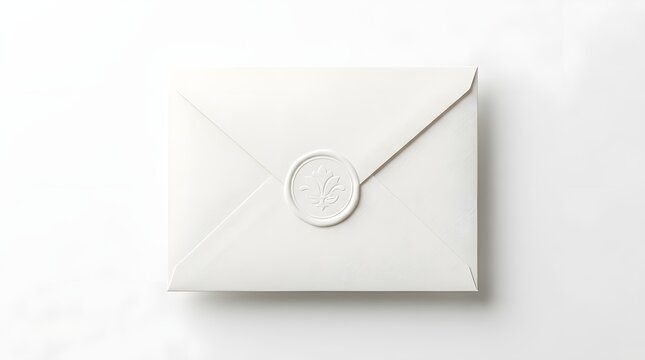 Elegant sealed envelope isolated on white background