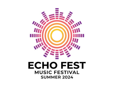 Echo Fest music festival equalizer sun logo.