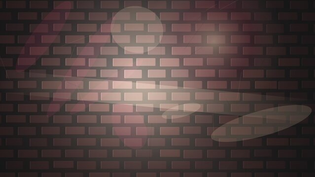Abstract brick wall background with light effects