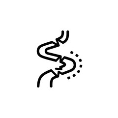Fototapeta premium Black line art smoker coughing.