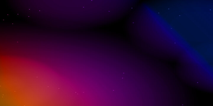 Abstract dark purple and blue gradient background with soft blurred red orange light leaks for futuristic digital artistic design.
