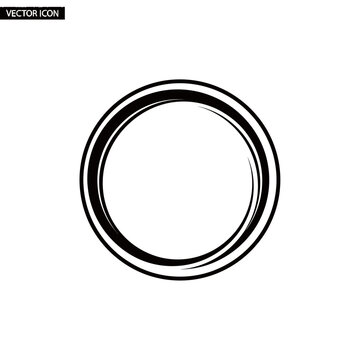 Black vector circle icon symbol.