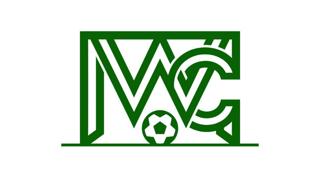 Green MC initials logo with soccer ball inside goal