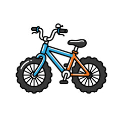 Naklejka premium A colorful cartoon bicycle illustration on a white background